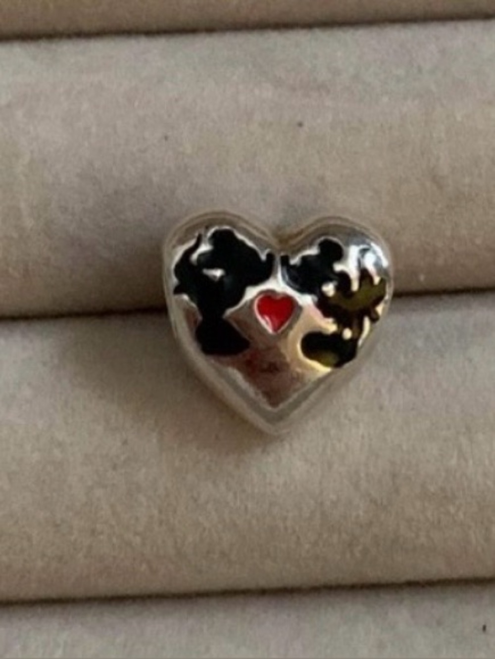Pandora Mickey and Minnie believe in magic Disney silver Heart Charm